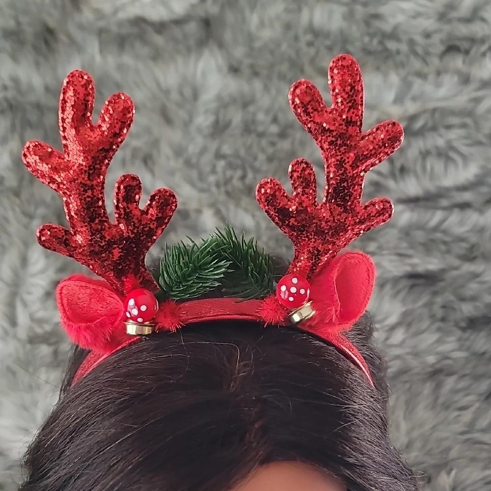 Sparkling Red Antler Headband